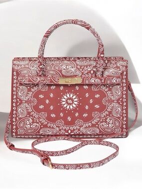 Hello 3am Burgundy Neon Bandana Print Crossbody Bag